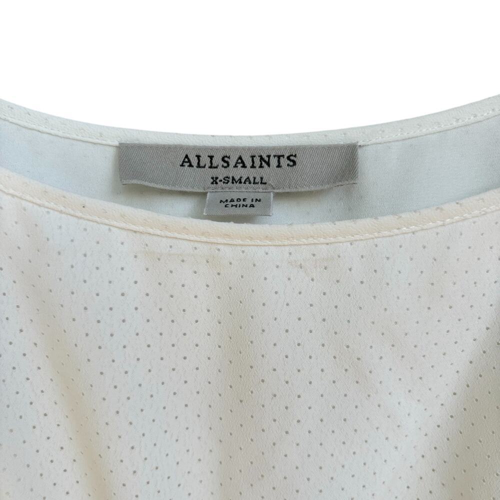AllSaints Laze Sleeveless Slip Dress White Size XS  Crinkle Pleated - Picture 4 of 12